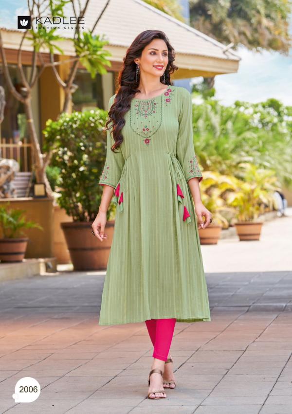 Kadlee Inayat Fancy Wear Rayon Designer Embroidery Kurti Collection